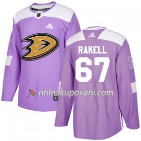 Anaheim Ducks Dresy Rickard Rakell 67 Adidas 2017-2018 Nachová Fights Cancer Practice Authentic - Pánské